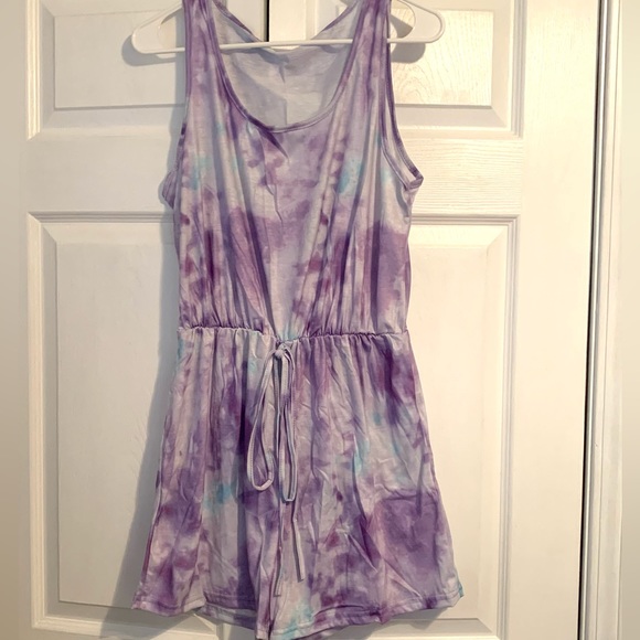 Blue & Purple Tie Dye Romper Size Small - Picture 2 of 4